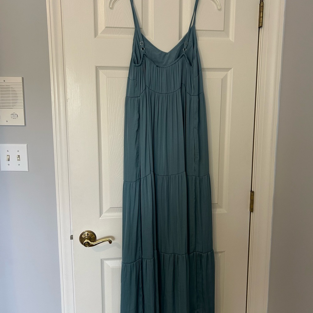 Soma Blue Layered Maxi Dress with Spaghetti Straps - Picture 2 of 7